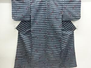 アンティーク　木綿備後絣　花模様着物